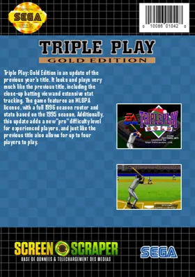 Triple Play - Gold Edition (USA) box cover back